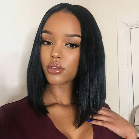 Brazilian Human Hair Bob Wig Short Style Fiber Head Cover for Women