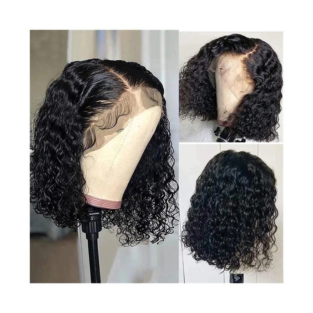 Brazilian Human Hair Pre Plucked Water Wave Side Part Lace Front Wigs