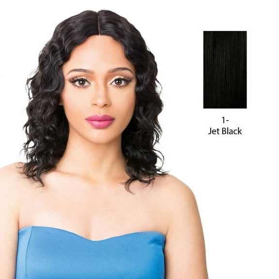 Brazilian Human Hair Swiss Lace Front Wig Wet N Wavy Truly,Black