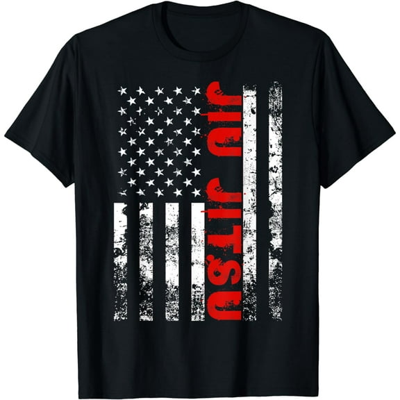 Brazilian Jiu Jitsu American Flag Sports US T-Shirt