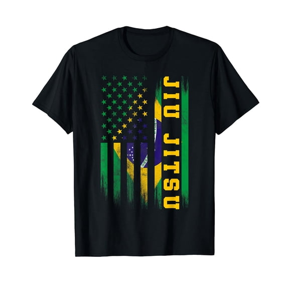 Brazilian Jiu Jitsu BJJ USA Flag Patriotic Men Short Sleeve Graphic Tee