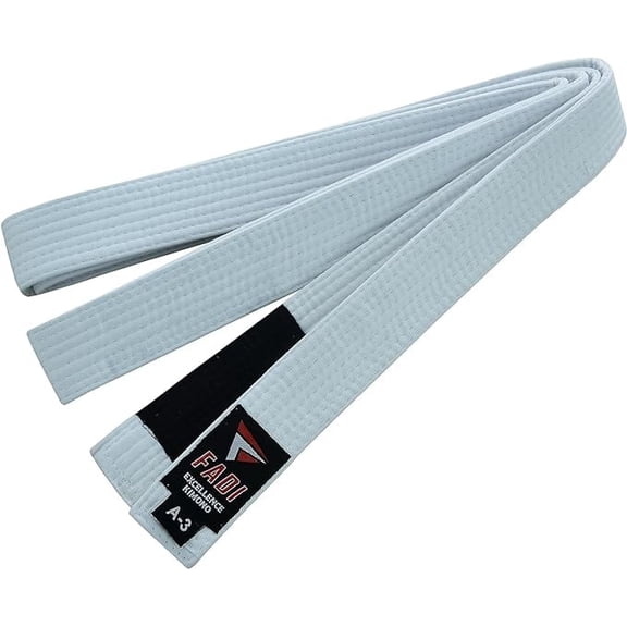 Fadi Sports Brazilian Jiu Jitsu Belt, White, A3, Unisex Adult
