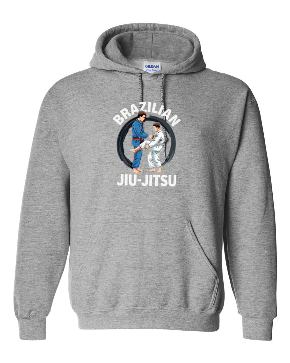 Sweat à Capuche Gracie Jiu Jitsu Double Face - MMA, Entraînement - Gildan Heavy Blend - Taille Au Choix