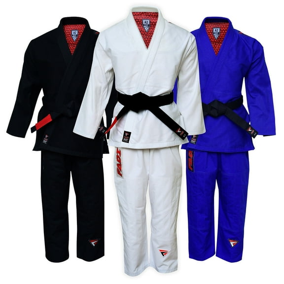 Brazilian Jiu Jitsu Gi Ray Series for Adult Men by Fadi Sports - White Color A0