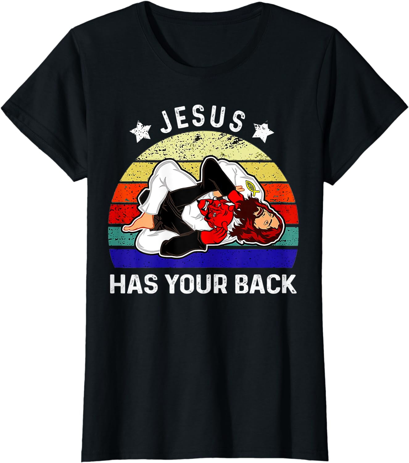 Brazilian Jiu Jitsu Shirt Jesus Shirt Jesus Has Your Back T-Shirt ...