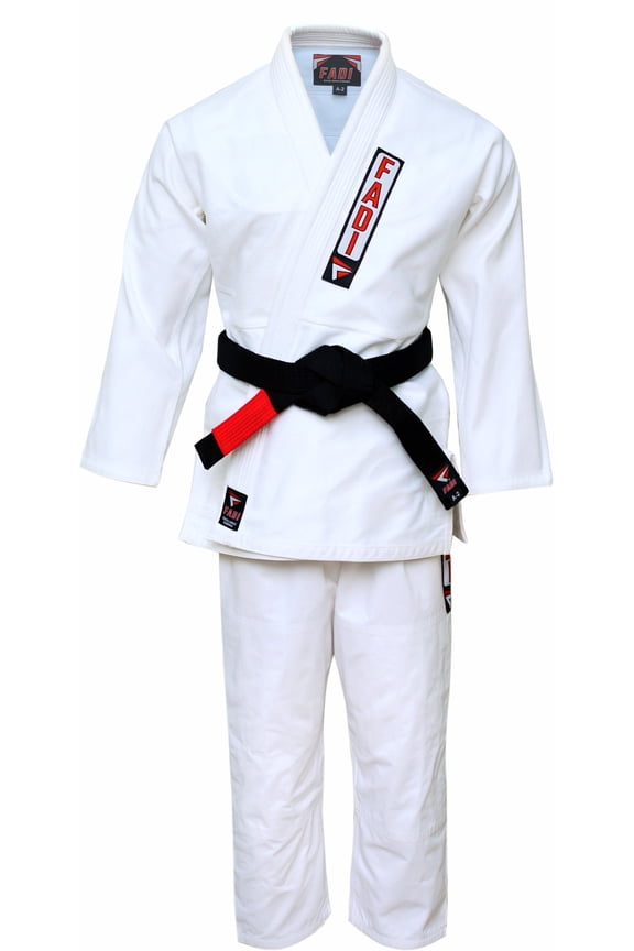 Brazilian Jiu Jitsu Suit  Excellence Kimono by Fadi Sports - for Adult Men in White Color