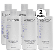 Brazilian Keratin Straightening Treatment Kit Keratina KERAZON Buriti Liss Collagen Pro For All Hair Types Pack of 2