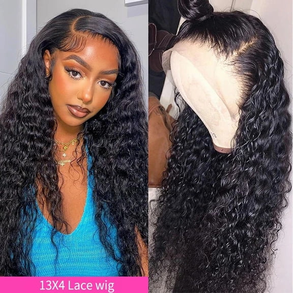 Brazilian Kinky Curly Lace Front Wigs Human Hair 13x4 Lace Frontal Wigs Human Hair Lace Wig Pre Plucked Jerry Curly Wig for Women 12A Virgin Hair 22inch