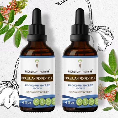 Brazilian Peppertree Tincture Alcohol-FREE Extract, Schinus terebinthifolius Strong Tonic Effect 2x4 oz