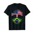 thumbnail image 1 of Brazilian Roots American Grown Tree USA Flag Funny Brazil T-Shirt, 1 of 5
