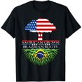 thumbnail image 1 of Brazilian Roots Heritage American Grown Tree Flag USA Brazil T-Shirt, 1 of 4