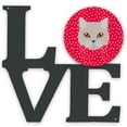thumbnail image 1 of Brazilian Semi Longhair Cat Love Metal Wall Artwork LOVE Red, 1 of 2