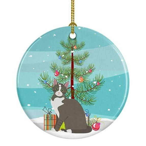 Brazilian Shorthair Cat Merry Christmas Ceramic Ornament 2.8 in x 2.8 in