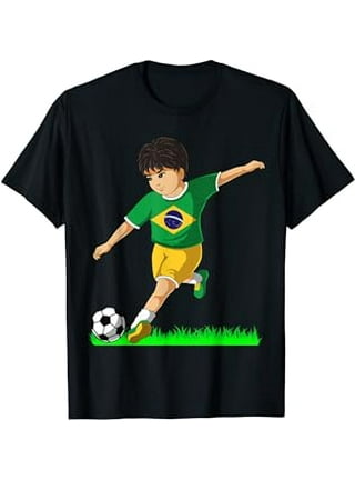 Retro Brazil Ringer T Shirt. Slim fit Brazilian Soccer Football Tee. S to  3XL