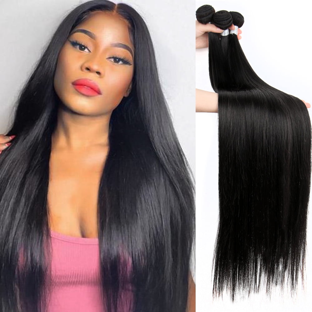 Brazilian Straight Hair Bundles 3/4 Pieces Straight Human Hair Bundles 10a 8-32 Inch Remy Human Hair Extensions For Black Women