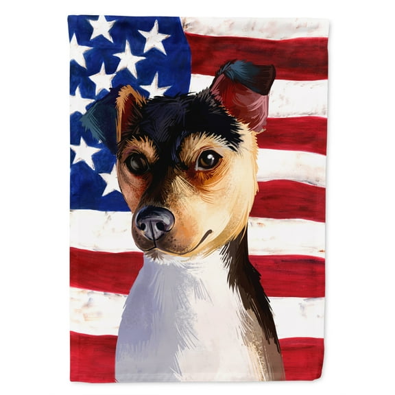 Brazilian Terrier Dog American Flag Garden Flag