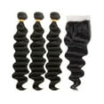 thumbnail image 1 of Brazilian Virgin Hair Loose Wave Bundles Human Hair Extension 100% Unprocessed Loose Wave 3 Bundle with Free Part Closure 12"14"16"bundle+12"closure Natural Color, 1 of 5