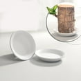 thumbnail image 1 of Brazilian Wood Pallet White Ceramic Saucer, Brazilian Wood Ceramic Tray The Dish Ceramics Flowerpot, Pot Base Jewelry Tray Office Decor,without plantst (1Pcs-4.13''), 1 of 4