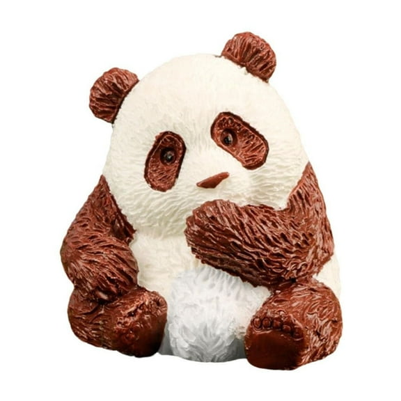 Brazilian Wood Panda Mini Resin Statue - Unique Tabletop Decoration for Indoor Spaces Hydroponic for Animal Lovers and Nature Enthusiasts