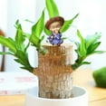 thumbnail image 1 of Brazilian Wood Potted Plant Decoration For Home Office Decoration4pc ,Mini Brazil Decoration, Desk Decor for & Desktop Planter, 1 of 6