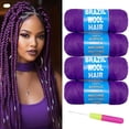 thumbnail image 1 of Brazilian Wool Hair Acrylic Yarn for Crochet Hair African Braids Sengalese Twisting Jumbo Braids Knitting Hair Braids Soft Faux Locs Synthetic Hair Extension, 1 of 6