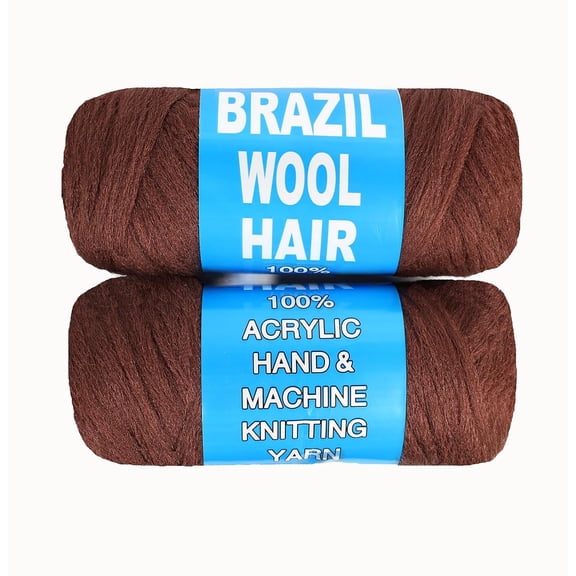 Brazilian Wool Hair Acrylic Yarn for Crochet Hair African Braids Sengalese Twisting Jumbo Braids Knitting Hair Braids Soft Faux Locs Synthetic Hair Extension