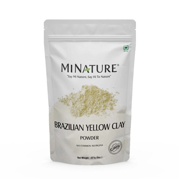 Brazilian Yellow Clay powder by mi nature | Cosmetic Grade | Great for DIY soap, face masks, scrub, and bath bombs | 227g(8oz) (0.5lb) | Detoxifying, Toning, removes excess oil