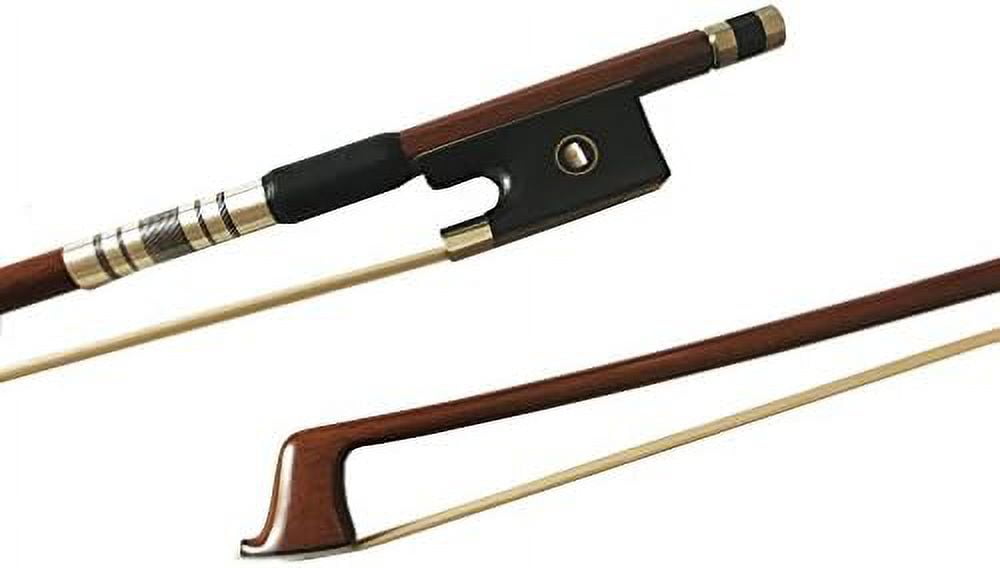Brazilwood 4/4 Violin Bow W/Ebony Frog, Octagonal Silver Mounted Stick