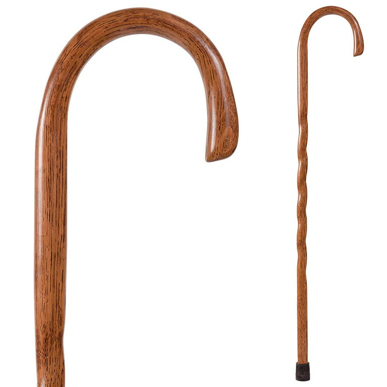 Brazos Twisted American Hardwood Wood T-Handle Cane 34 Inch Height
