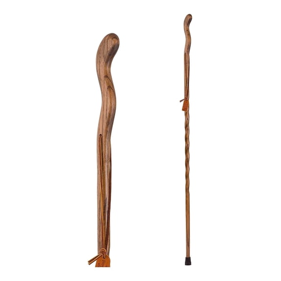 Brazos Handcrafted Wood Walking Stick, Twisted Oak, Ergonomic Style Handle, for Men & Women, , Brown, 48"
