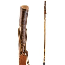 Brazos Rustic Wood Walking Stick, Hawthorn, Traditional Style Handle, for Men & Women, 55"