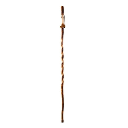 Brazos Rustic Wood Walking Stick, Twisted Hickory, Traditional Style Handle, for Men & Women, 55"