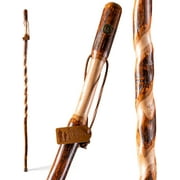Brazos Rustic Wood Walking Stick, Twisted Hickory, Traditional Style Handle, for Men & Women, 55