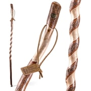 Brazos Rustic Wood Walking Stick, Twisted Sassafras, Traditional Style Handle, for Men & Women, 55"