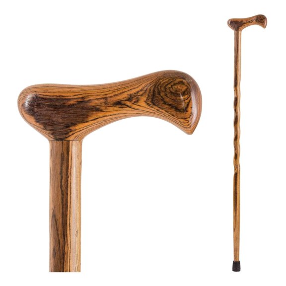 Brazos Twisted Brown Wood T-Handle Cane 37 Inch Height