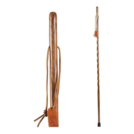 Brazos Twisted HitchHiker Brown Oak Wood Walking Stick 58 Inch Height