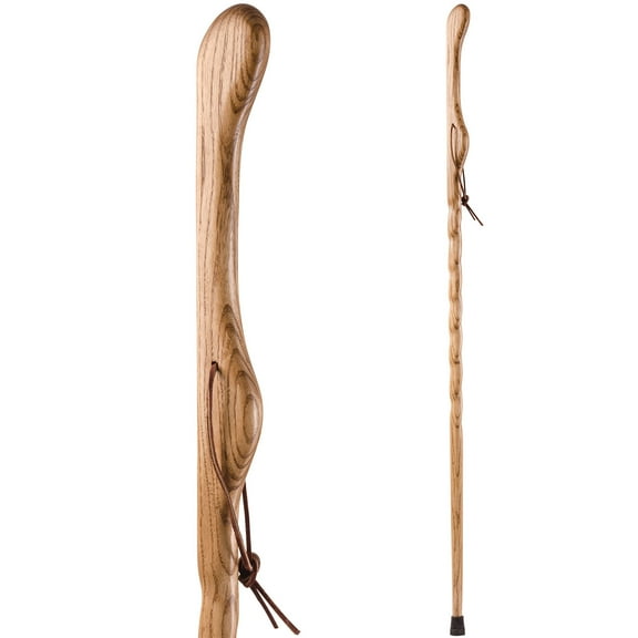 Brazos Twisted HitchHiker Tan Oak Wood Walking Stick 58 Inch Height