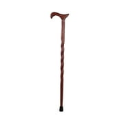 Brazos Twisted Red Oak Wood T-Handle Cane 34 Inch Height