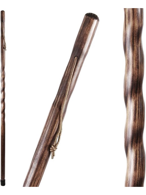 Brazos, Twisted Trail Blazer Walking Stick, Brown, 55 inches