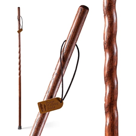 Brazos Twisted Trekker Red Oak Wood Walking Stick 55 Inch Height