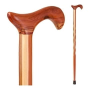 Brazos Twisted Wood Grain Wood T-Handle Cane 34 Inch Height