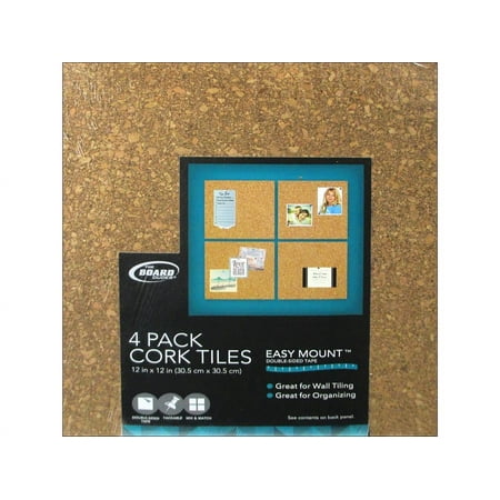 Brd Dudes Cork Tile 1/4x12x12 Light 4pc