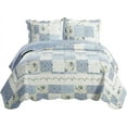 thumbnail image 1 of Brea Microfiber Twin XL Quilt Sets- 2 Piece Oversized Reversible Printed Coverlets, 1 of 5