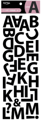 Brea Reese® 1" Alphabet Sticker Sheet - 3-D Black Crimped