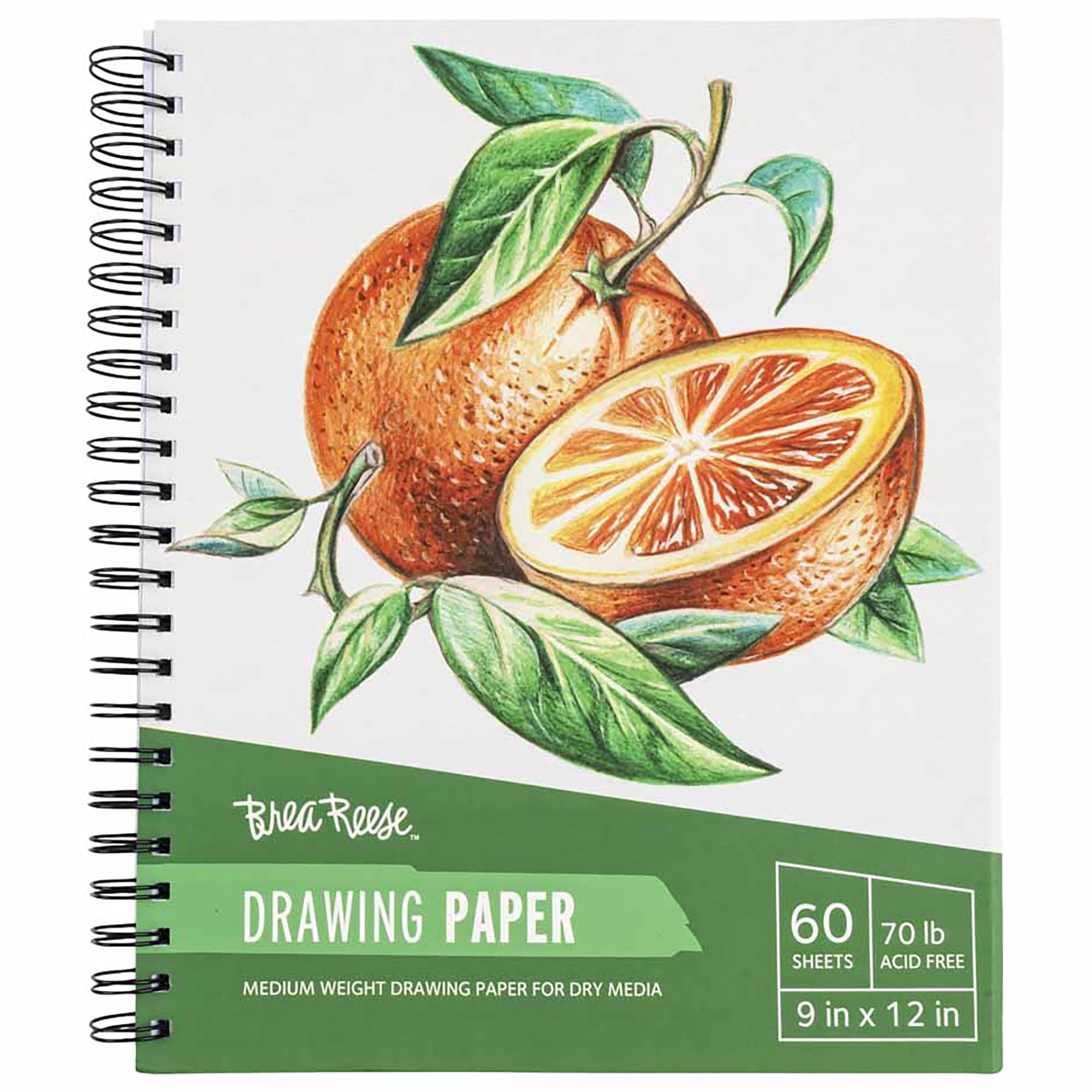 Brea Reese: Drawing Paper Pad Spiral-Bound 60 Sheets - 9x12" - 70 lb, Acid-Free, Shading & Layering, Perfect for Sketching & Dry Media, Art Supplies