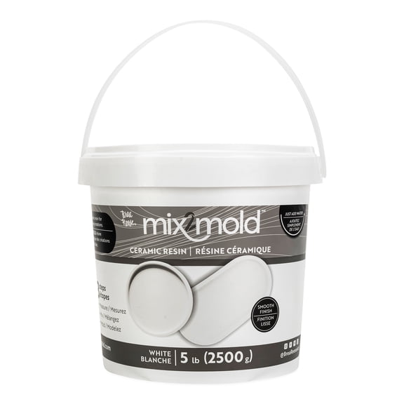 Brea Reese: Mix2Mold Ceramic Resin - White Powder 5.5lb Bucket - Non-Toxic, Smooth Matte Finish, No Heat Or Kiln, Just Add Water, Cures In 60 Min