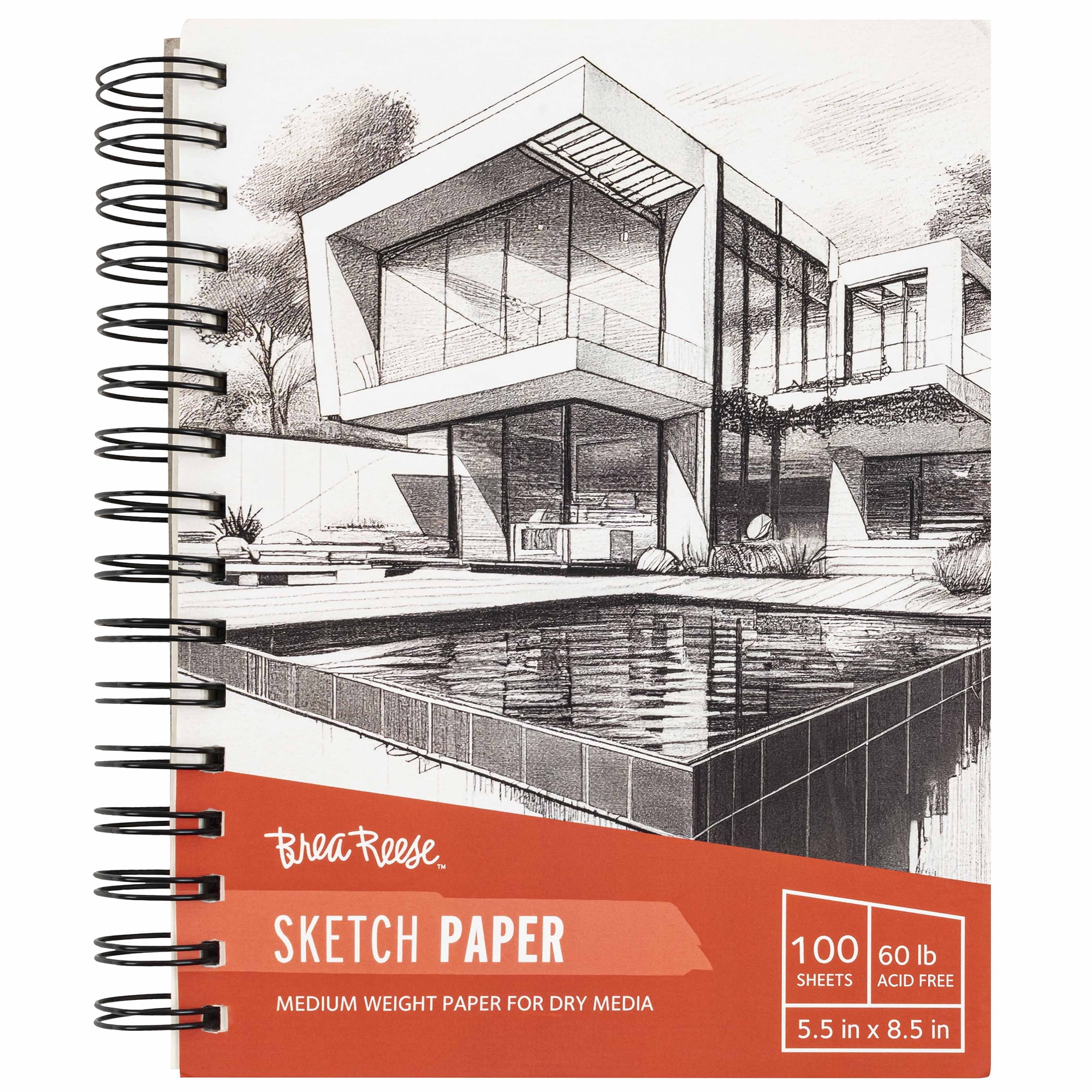 Brea Reese: Sketch Paper Pad - 100 Sheets - 5.5 x 8.5", 60lb Acid-Free Paper, Smooth Surface, Spiral Binding, Easy Removal, Adult Drawing Art Supplies