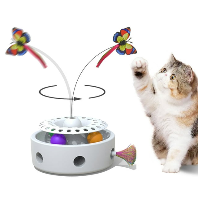 BreaDeep 3in1 Smart Interactive Cat Toy, Butterfly & Feather