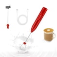 thumbnail image 1 of BreaDeep Milk Frother Handheld with 2 Heads, Coffee Whisk Foam Mixer with USB Rechargeable 3 Speeds, Electric Mini Hand Blender for Latte, Cappuccino, Hot Chocolate, Egg - Red, 1 of 8