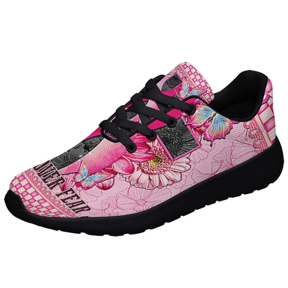 BreaStCancer Awareness Faith Over Fear Shoes Sneakers Black Size 8